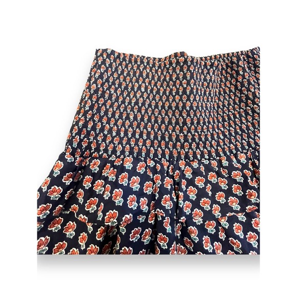 Chelsea & Violet Foulard Stamp Print Smocked Yoke Tiered Ruffle Mini Skirt | XL - Picture 7 of 11